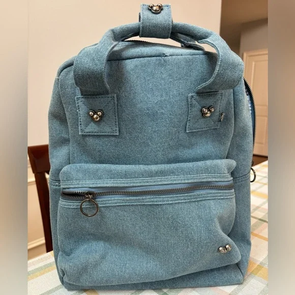 Disney | Bags | Stylish Blue Denim Backpack | Poshmark display picture 1